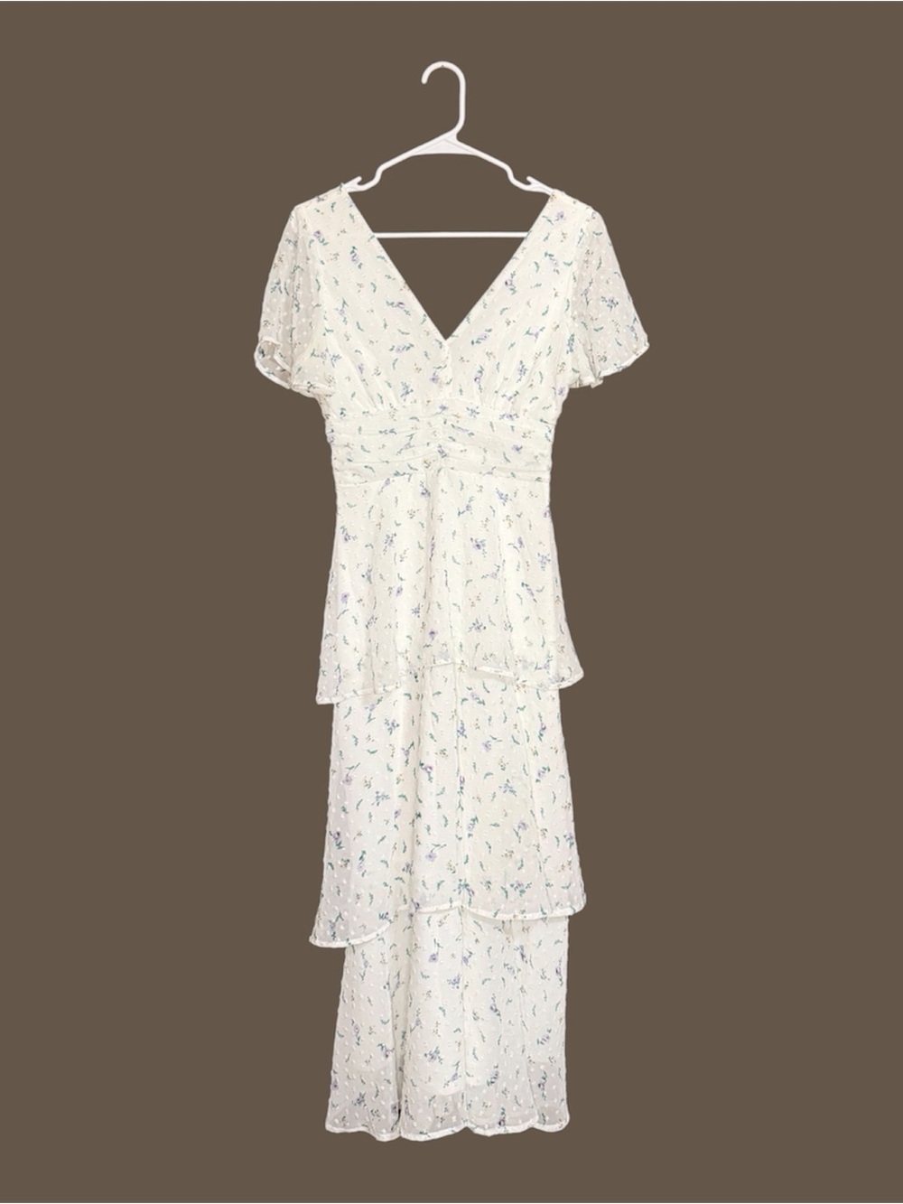 Altar'd State Floral Tiered V-Neck Maxi Dress